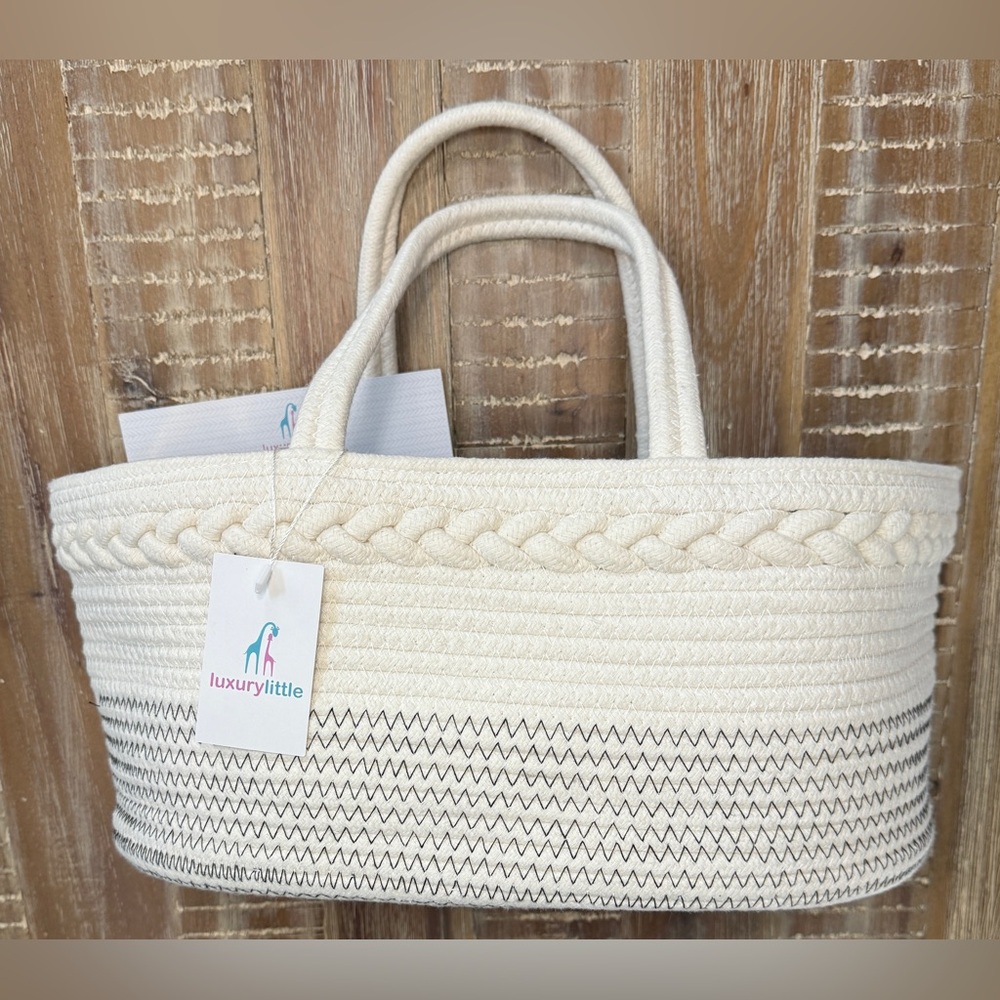 Luxury Little Brand Cotton Rope Diaper Caddy New Without Tags